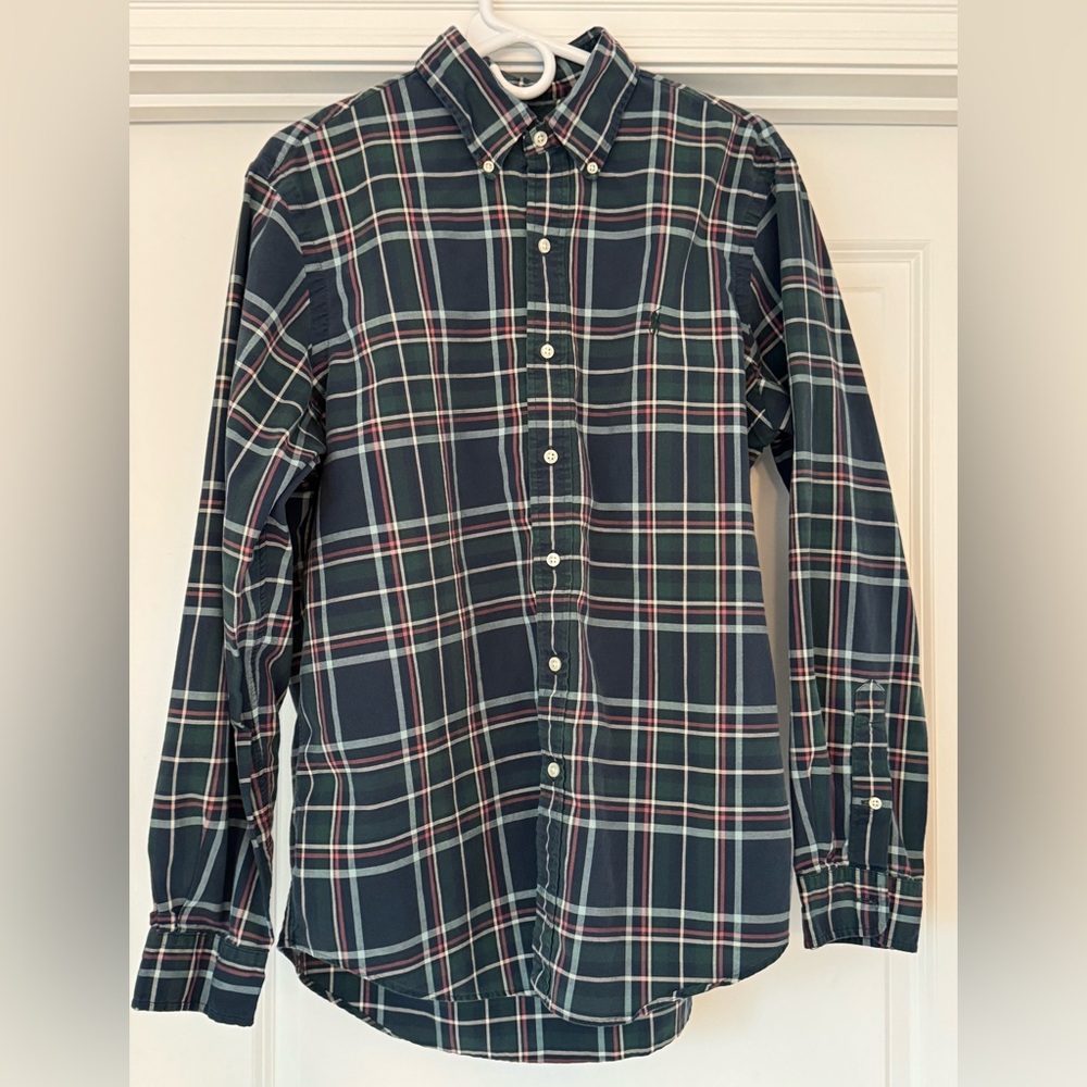 Ralph Lauren Navy Plaid Button Down Shirt